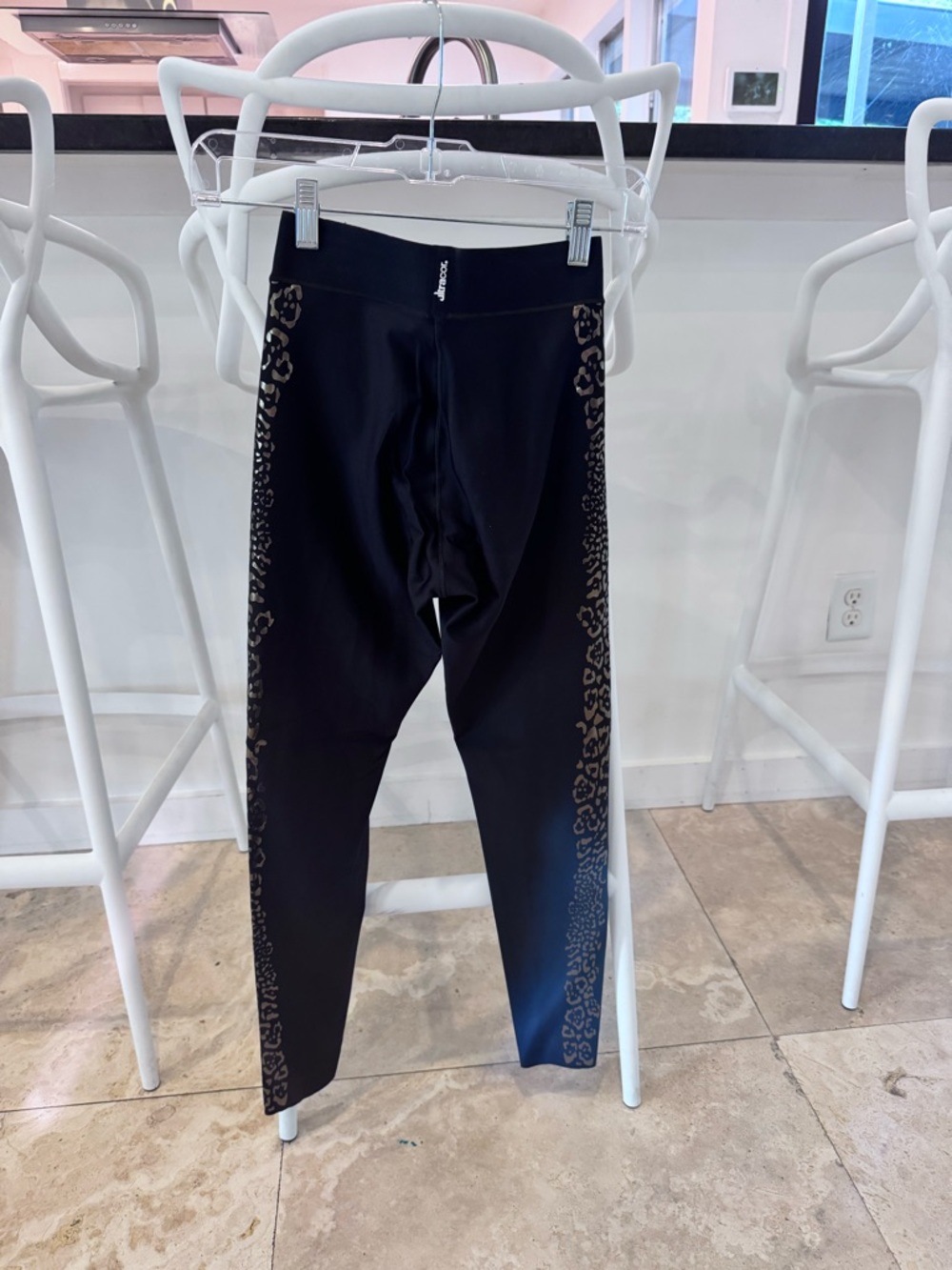 Ultracor Black Leopard-Trim Leggings, small